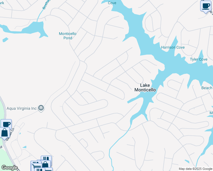 map of restaurants, bars, coffee shops, grocery stores, and more near 21 Xebec Road in Palmyra