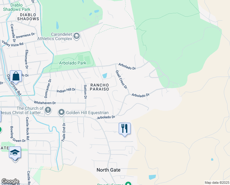 map of restaurants, bars, coffee shops, grocery stores, and more near 768 Woodwind Place in Walnut Creek