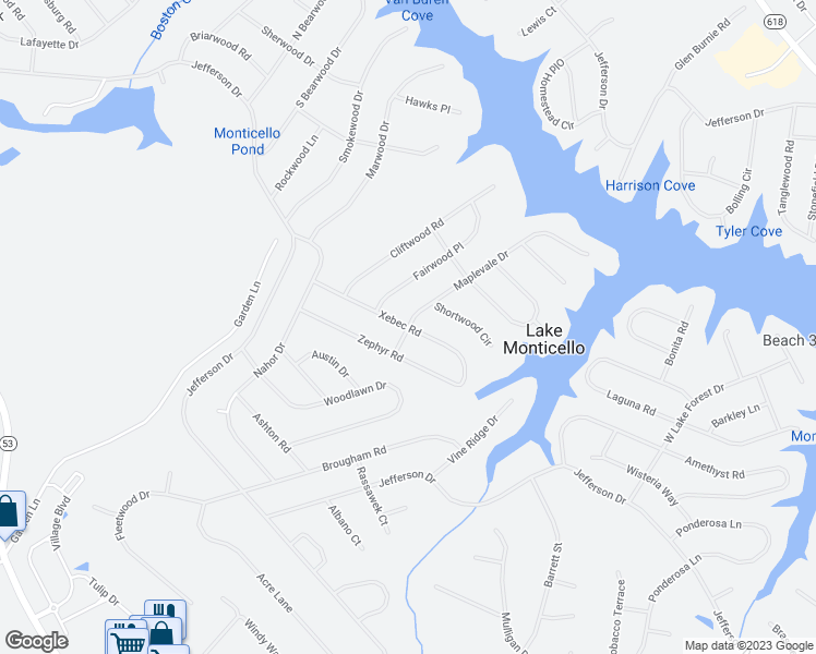 map of restaurants, bars, coffee shops, grocery stores, and more near 21 Xebec Road in Palmyra