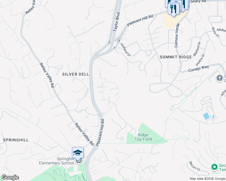 map of restaurants, bars, coffee shops, grocery stores, and more near 1928 Aspenridge Court in Walnut Creek