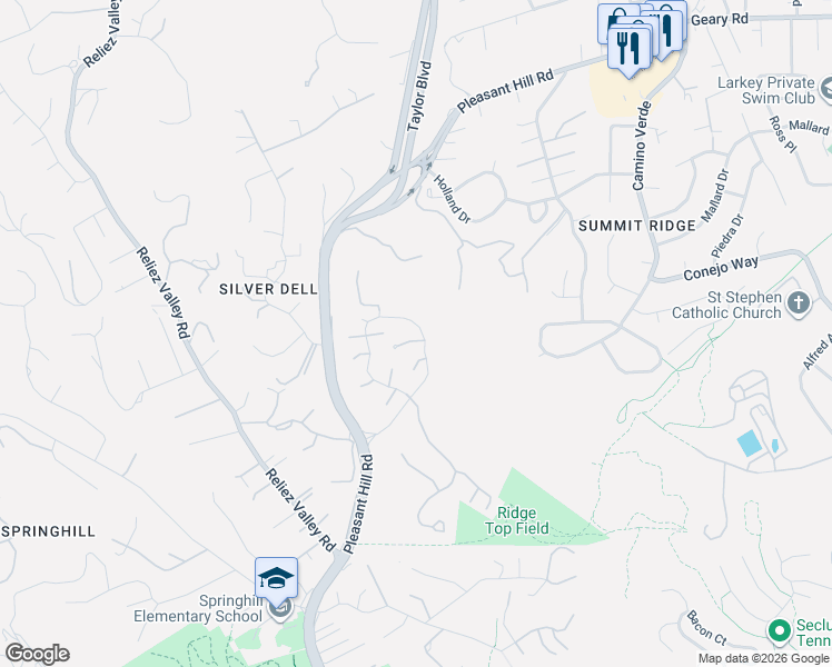 map of restaurants, bars, coffee shops, grocery stores, and more near 564 Monarch Ridge Drive in Walnut Creek