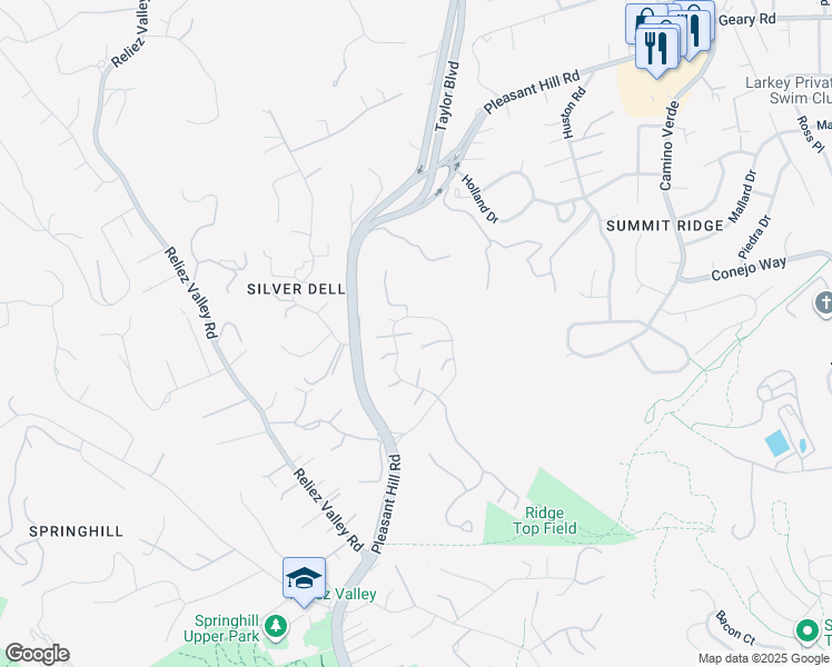map of restaurants, bars, coffee shops, grocery stores, and more near 1923 Everidge Court in Walnut Creek