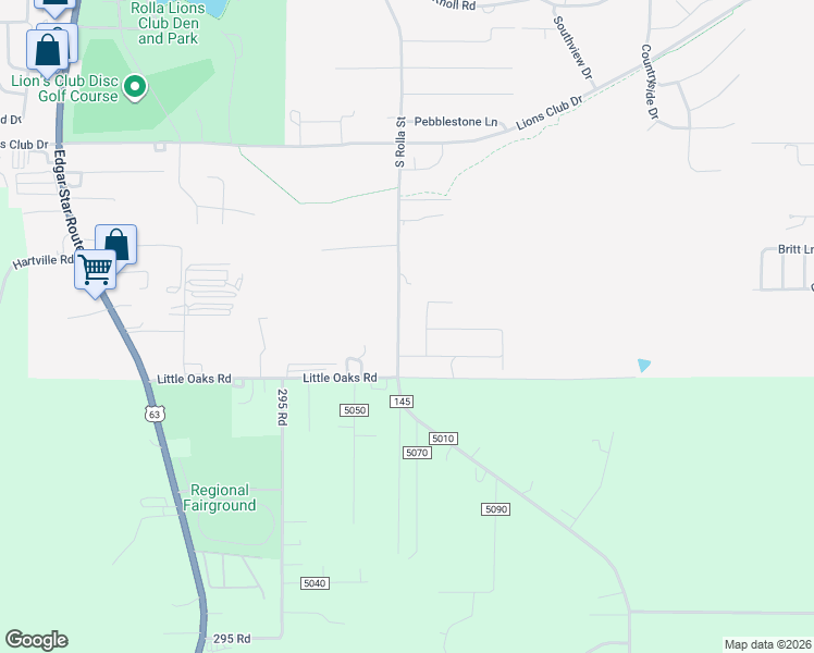 map of restaurants, bars, coffee shops, grocery stores, and more near 1337 South Rolla Street in Rolla