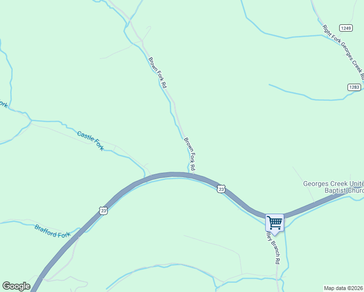 map of restaurants, bars, coffee shops, grocery stores, and more near 813 Browns Fork in Lowmansville
