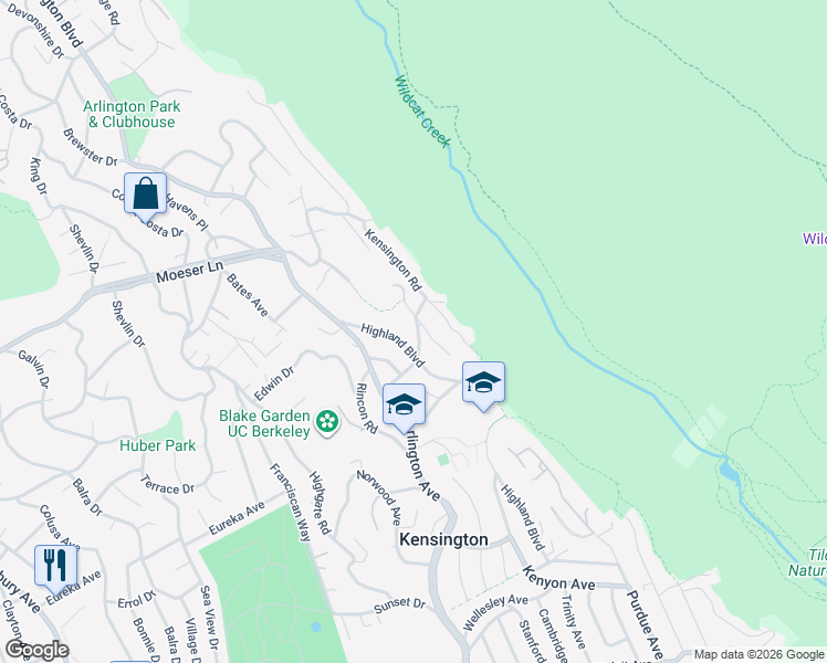 map of restaurants, bars, coffee shops, grocery stores, and more near 49 Cowper Avenue in Kensington