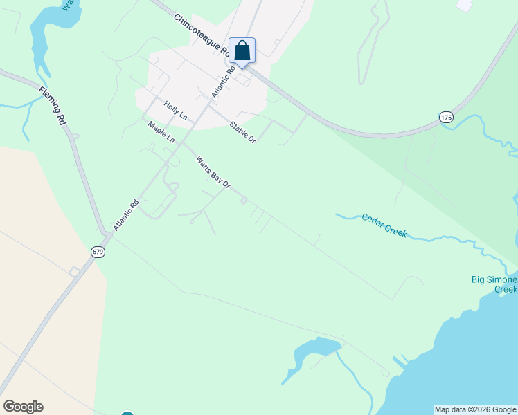 map of restaurants, bars, coffee shops, grocery stores, and more near 33532 Watts Bay Drive in Wallops Island