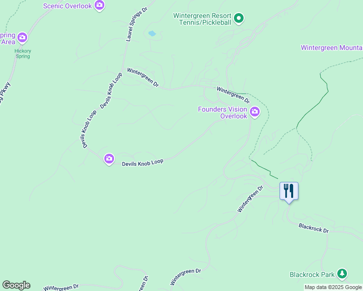 map of restaurants, bars, coffee shops, grocery stores, and more near 967 Devils Knob Loop in Wintergreen Resort