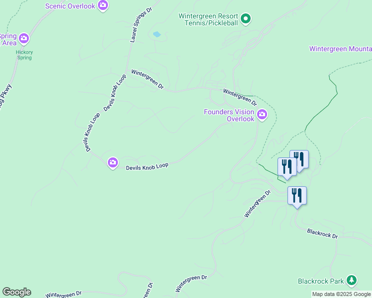 map of restaurants, bars, coffee shops, grocery stores, and more near 967 Devils Knob Loop in Wintergreen Resort