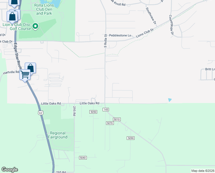 map of restaurants, bars, coffee shops, grocery stores, and more near 1337 South Rolla Street in Rolla