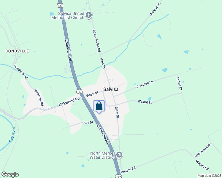 map of restaurants, bars, coffee shops, grocery stores, and more near 155 Sugar Street in Salvisa