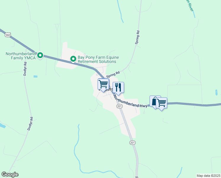 map of restaurants, bars, coffee shops, grocery stores, and more near in Heathsville