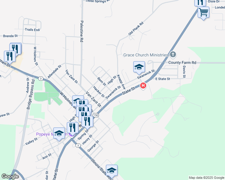map of restaurants, bars, coffee shops, grocery stores, and more near 1701 State Street in Chester