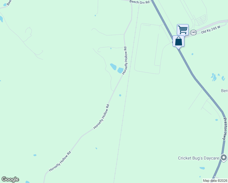 map of restaurants, bars, coffee shops, grocery stores, and more near 116 Horsefly Hollow Road in Lebanon Junction