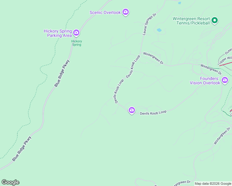 map of restaurants, bars, coffee shops, grocery stores, and more near 315 Devils Knob Loop in Nellysford