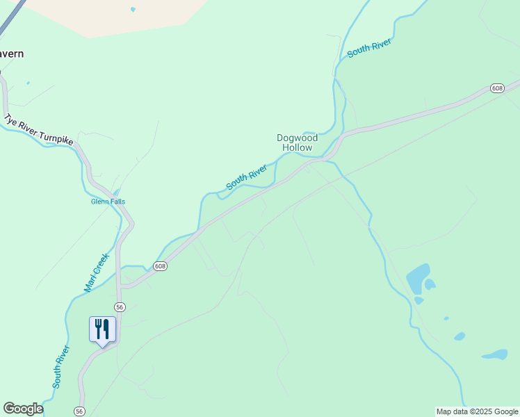 map of restaurants, bars, coffee shops, grocery stores, and more near 5492 Cold Springs Road in Raphine