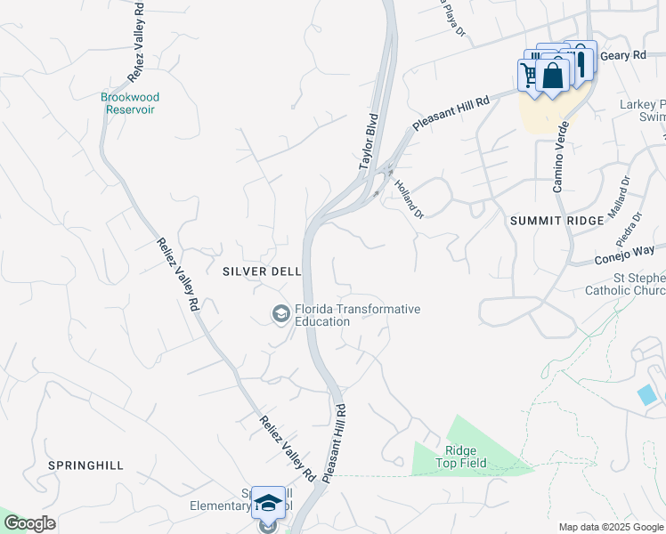 map of restaurants, bars, coffee shops, grocery stores, and more near 2 Diablo Vista Way in Lafayette
