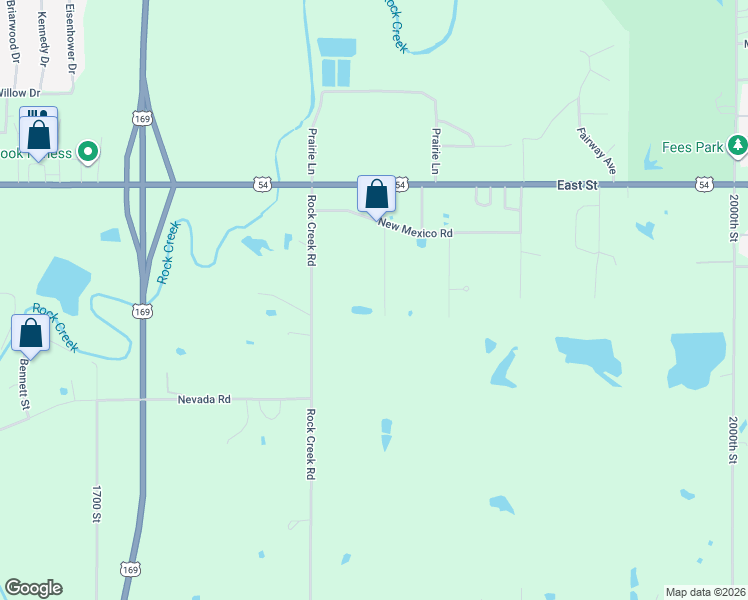 map of restaurants, bars, coffee shops, grocery stores, and more near 1272 1830th Street in Iola