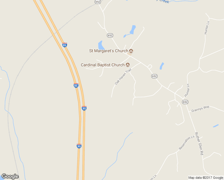 map of restaurants, bars, coffee shops, grocery stores, and more near 11328 Oak Haven Trail in Ruther Glen