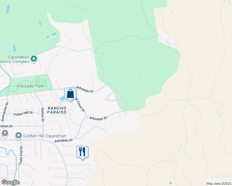 map of restaurants, bars, coffee shops, grocery stores, and more near 401 Silver Hollow Drive in Walnut Creek