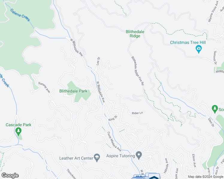 map of restaurants, bars, coffee shops, grocery stores, and more near 310 Shady Lane in Mill Valley