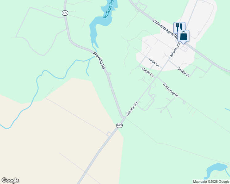 map of restaurants, bars, coffee shops, grocery stores, and more near 29105-73061 Fleming Road in Atlantic