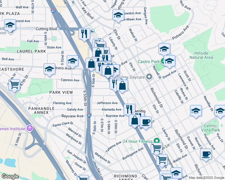map of restaurants, bars, coffee shops, grocery stores, and more near in 