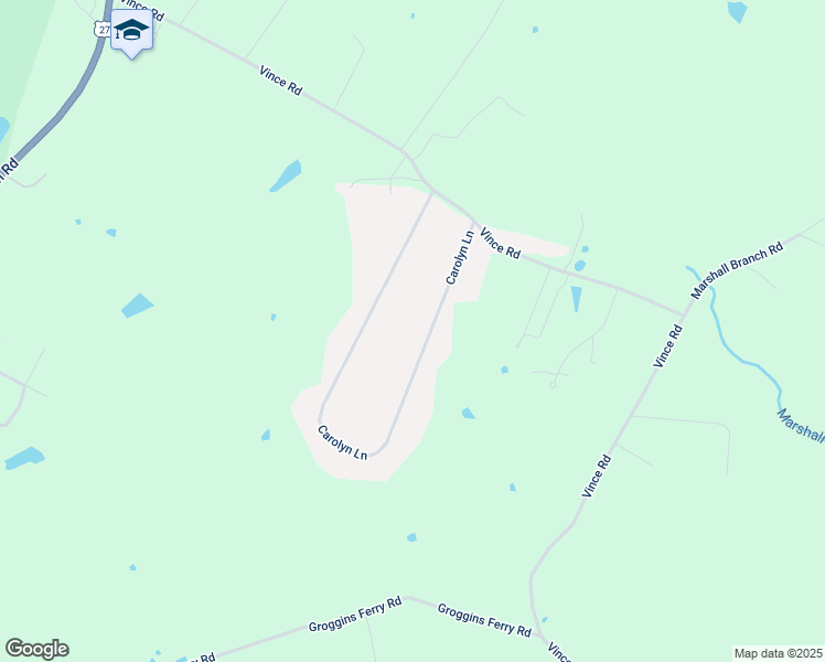 map of restaurants, bars, coffee shops, grocery stores, and more near 116 Carolyn Lane in Nicholasville