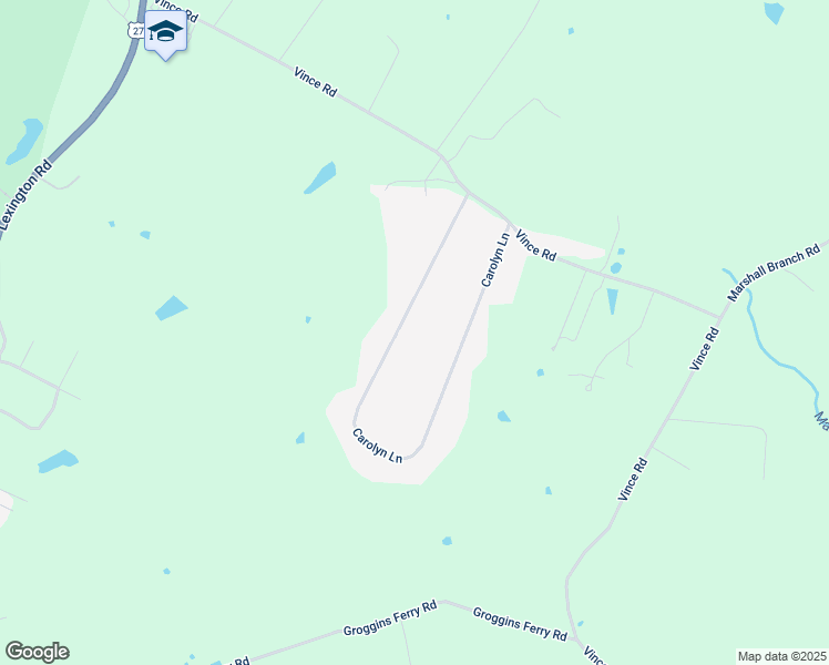 map of restaurants, bars, coffee shops, grocery stores, and more near 116 Carolyn Lane in Nicholasville