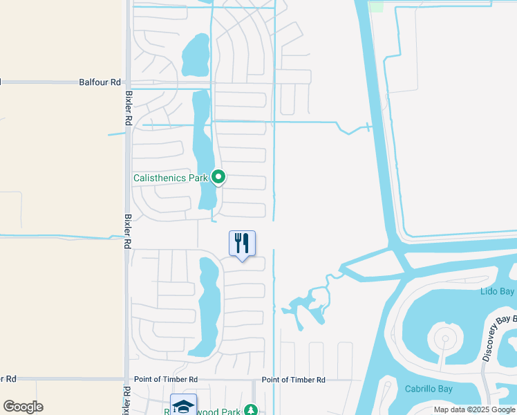 map of restaurants, bars, coffee shops, grocery stores, and more near 6115 Seneca Circle in Discovery Bay