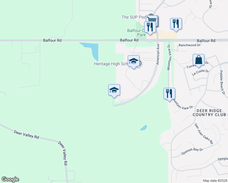 map of restaurants, bars, coffee shops, grocery stores, and more near 401 American Ave in Brentwood