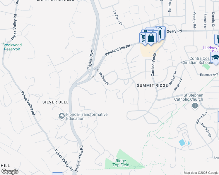 map of restaurants, bars, coffee shops, grocery stores, and more near 1843 Holland Drive in Walnut Creek