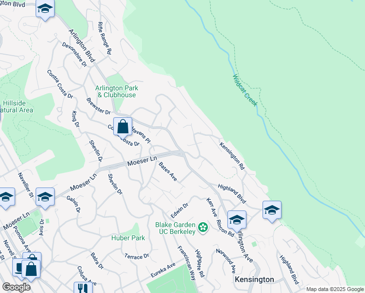 map of restaurants, bars, coffee shops, grocery stores, and more near in El Cerrito