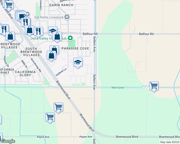 map of restaurants, bars, coffee shops, grocery stores, and more near 961 Parc Pointe in Brentwood
