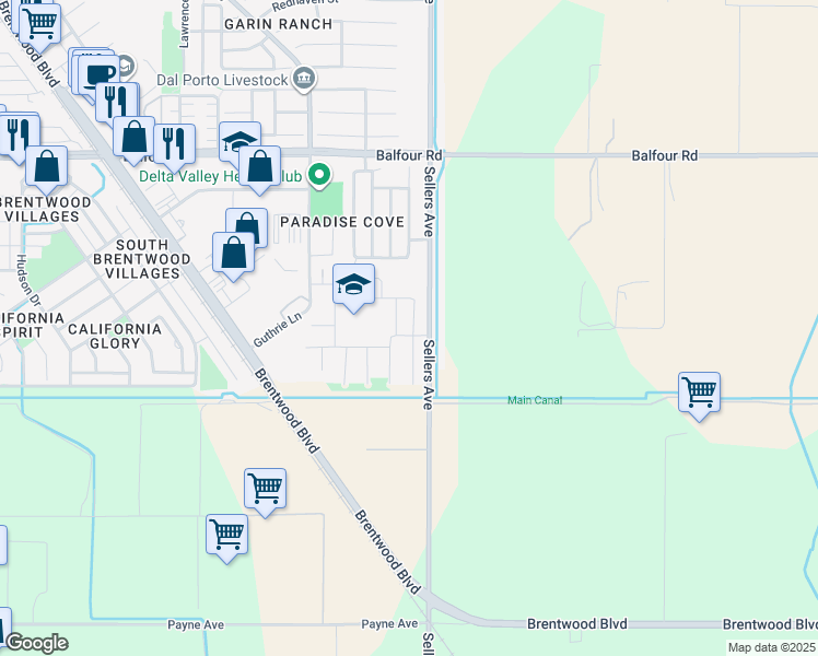 map of restaurants, bars, coffee shops, grocery stores, and more near 961 Parc Pointe in Brentwood