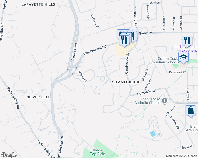 map of restaurants, bars, coffee shops, grocery stores, and more near 1767 Holland Circle in Walnut Creek