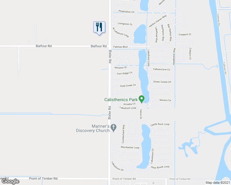 map of restaurants, bars, coffee shops, grocery stores, and more near Gold Creek Circle & Arcadia Circle in Discovery Bay