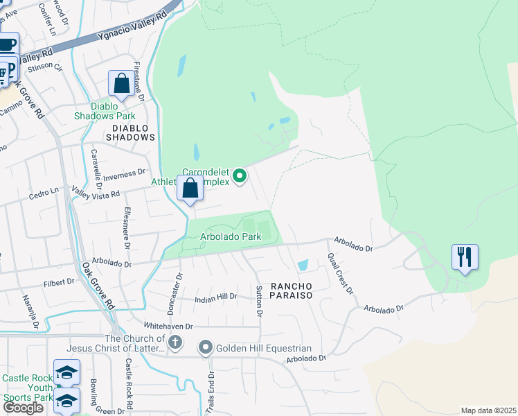 map of restaurants, bars, coffee shops, grocery stores, and more near 455 Kit Fox Court in Walnut Creek