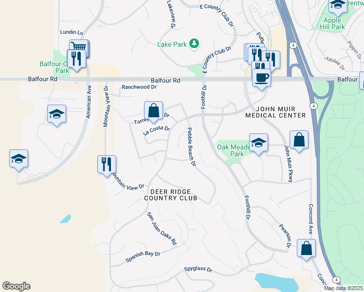 map of restaurants, bars, coffee shops, grocery stores, and more near 422 Bayonett Court in Brentwood
