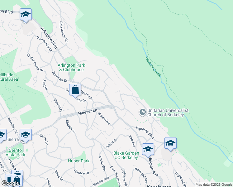 map of restaurants, bars, coffee shops, grocery stores, and more near 911 Clark Place in El Cerrito