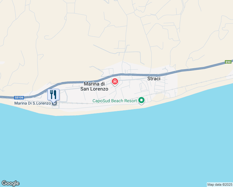 map of restaurants, bars, coffee shops, grocery stores, and more near 2B Via II Giugno in Marina di San Lorenzo