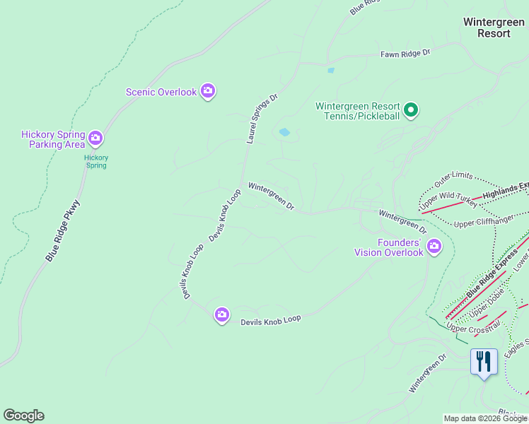 map of restaurants, bars, coffee shops, grocery stores, and more near 1 Ivy Glen Lane in Roseland