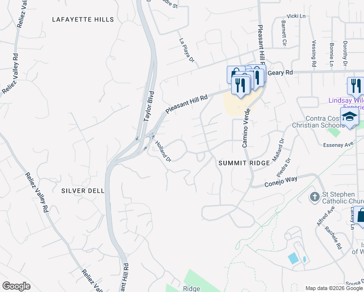map of restaurants, bars, coffee shops, grocery stores, and more near 1813 Cannon Drive in Walnut Creek