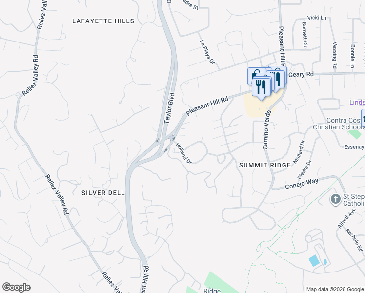 map of restaurants, bars, coffee shops, grocery stores, and more near 1898 Cannon Drive in Walnut Creek