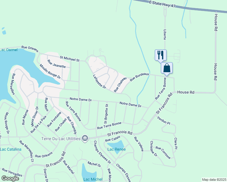 map of restaurants, bars, coffee shops, grocery stores, and more near 201 Rue Chateau Tdl in Bonne Terre
