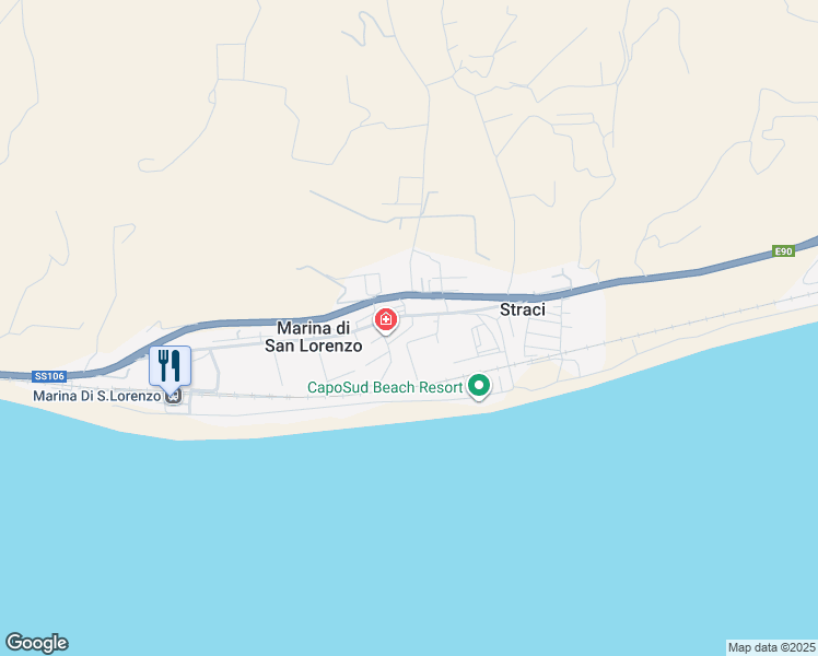 map of restaurants, bars, coffee shops, grocery stores, and more near 2B Via II Giugno in Marina di San Lorenzo