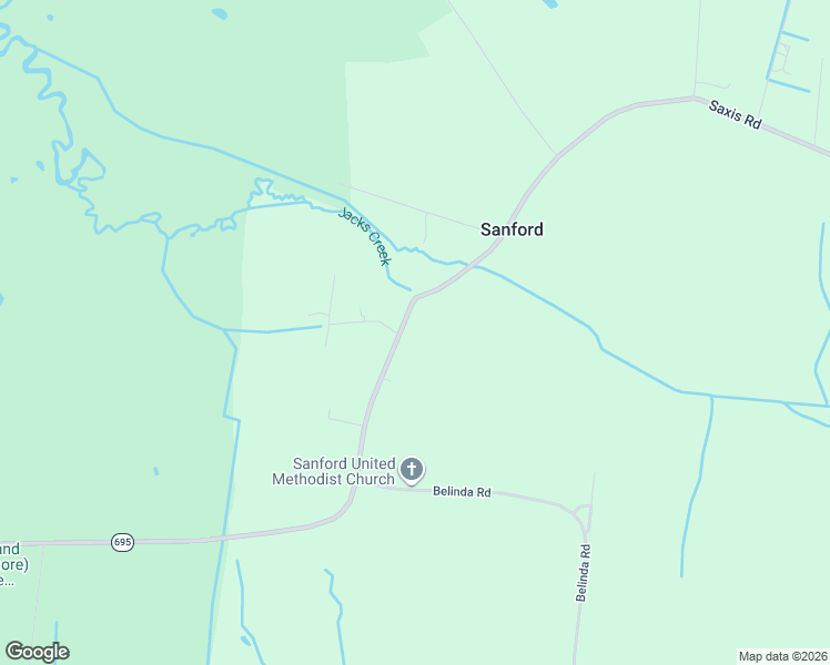 map of restaurants, bars, coffee shops, grocery stores, and more near 23320 Saxis Road in Sanford