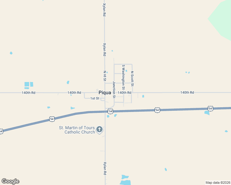 map of restaurants, bars, coffee shops, grocery stores, and more near 112 2nd Street in Woodson