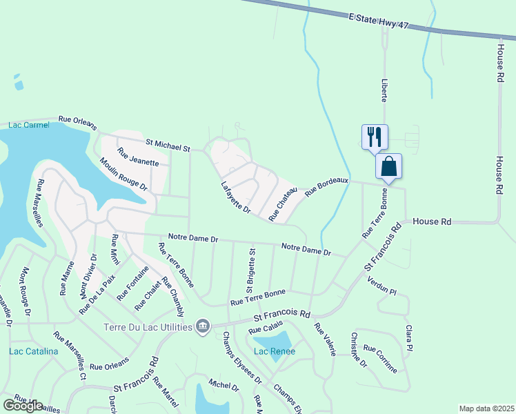 map of restaurants, bars, coffee shops, grocery stores, and more near 201 Rue Chateau Tdl in Bonne Terre