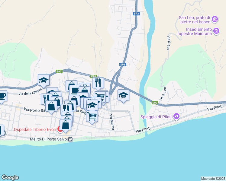 map of restaurants, bars, coffee shops, grocery stores, and more near 2 Via Aldo Tripodi in Melito di Porto Salvo