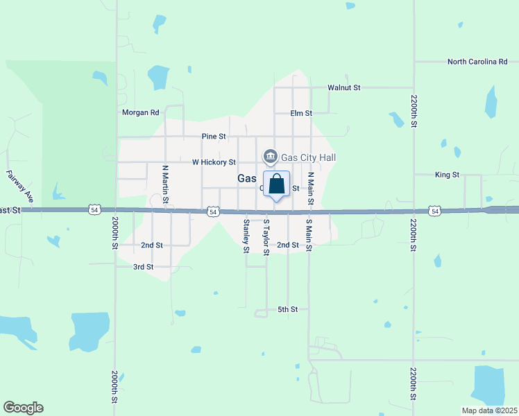 map of restaurants, bars, coffee shops, grocery stores, and more near 143 Stanley Street in Iola